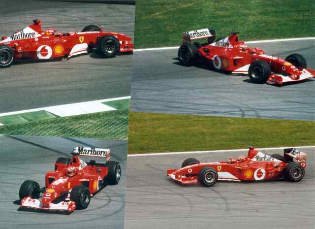 Auch Weltmeister Michael Schumacher lie es sich nicht nehmen, einen Dreher hinter der Castrol-Kurve aufzulegen. Er konnte aber unbeschdigt weiterfahren.